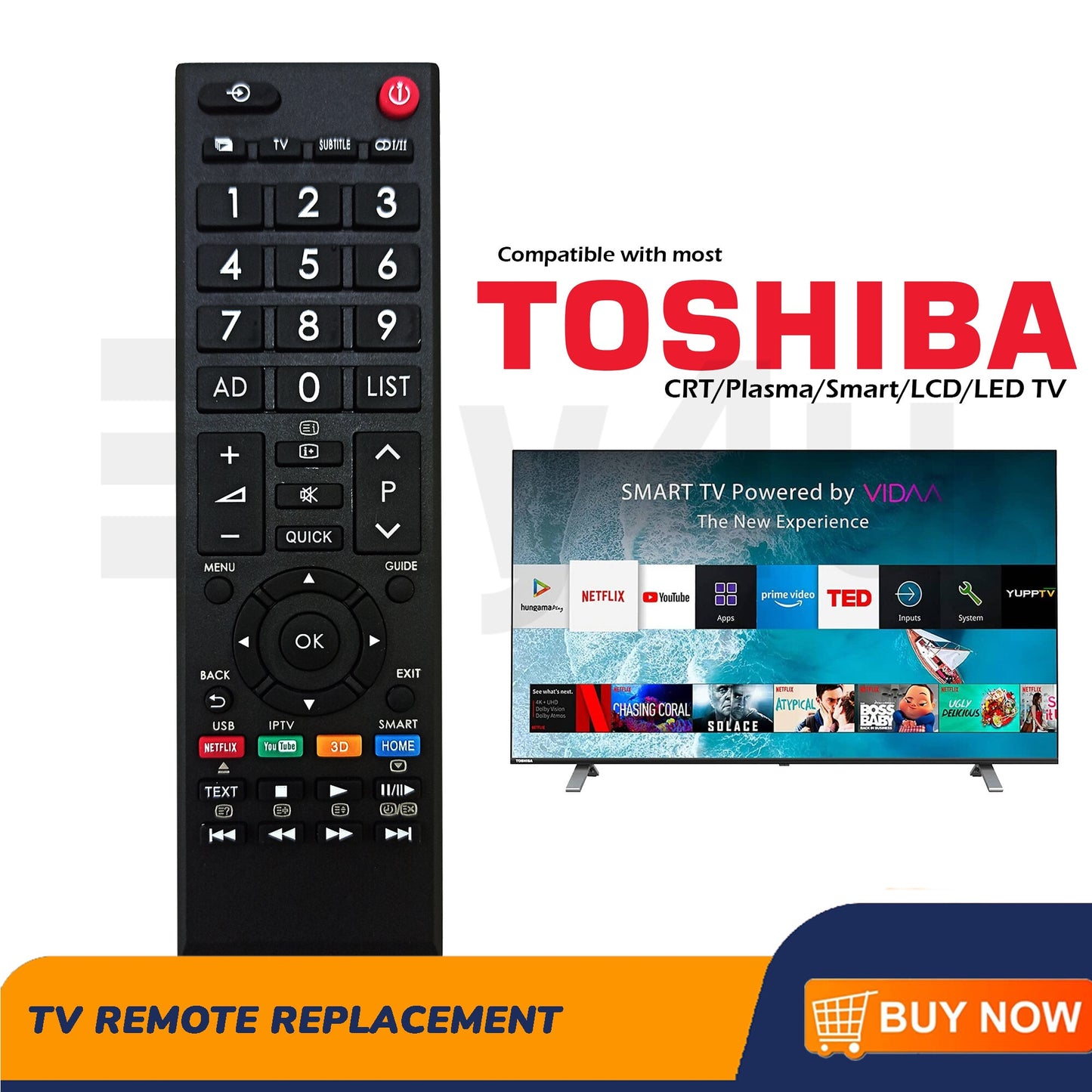 Toshiba LCD/LED TV Remote Controller CT-90336 (LD20)*