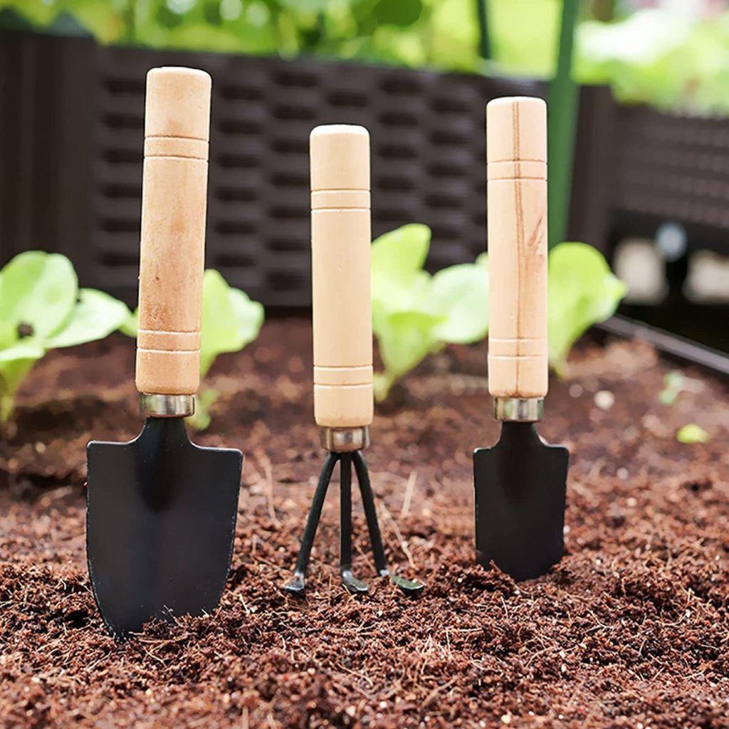 Hand Cultivator, Small Trowel, Garden Fork 3Pcs Set - Faritha