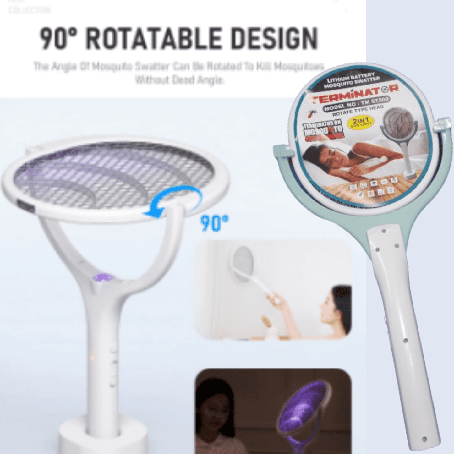 Mosquito Killer 90c Adjustment Bat With Stand And Usb Cable - Faritha