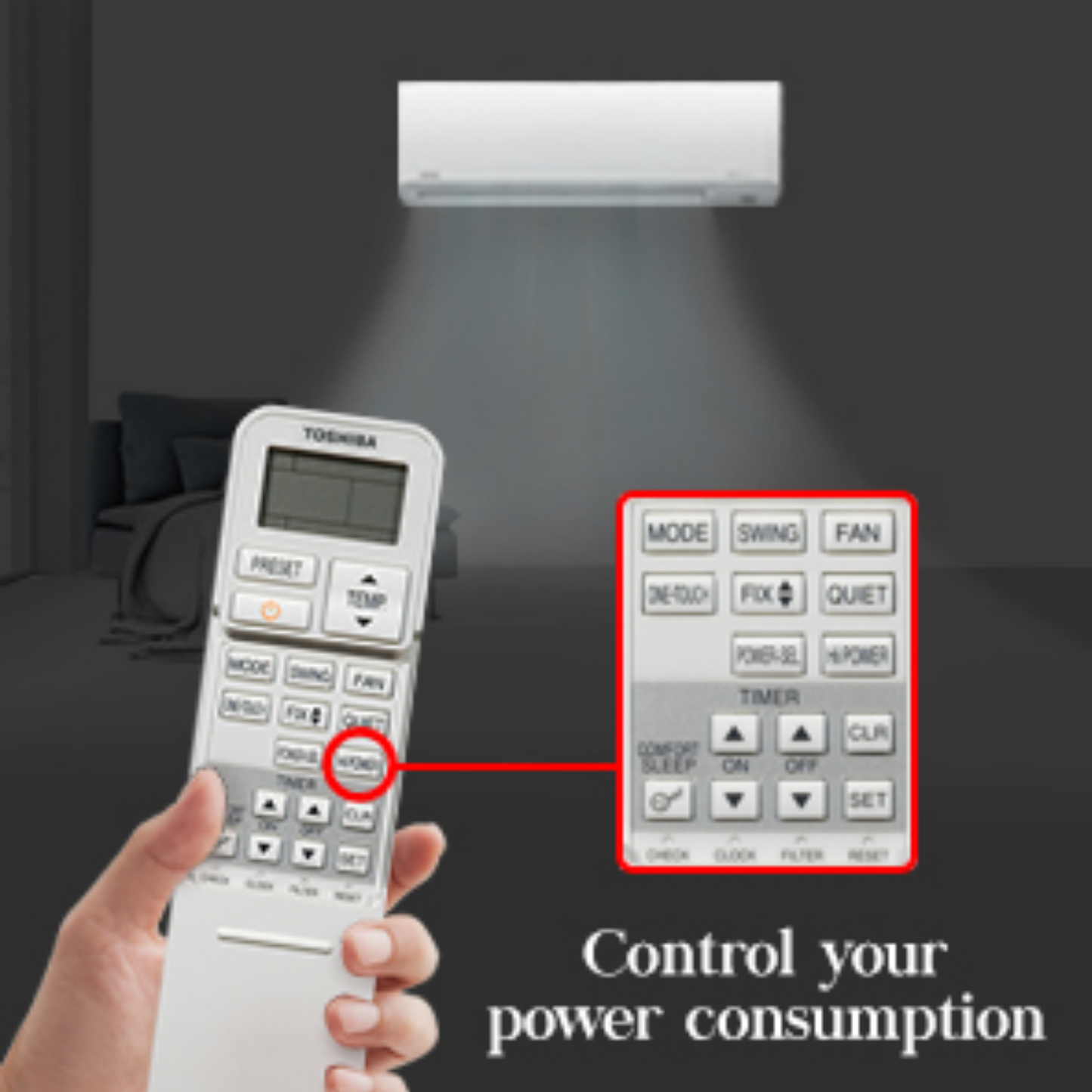 TOSHIBA Air Conditioner Remote Control – Replacement AC Remote for Toshiba Models#
