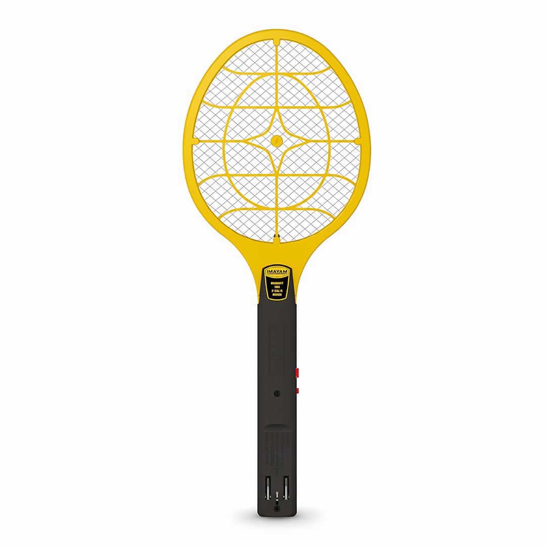 Fighter Rechargeable Mosquito Killer Bat Electronic Swatter Yellow Black #