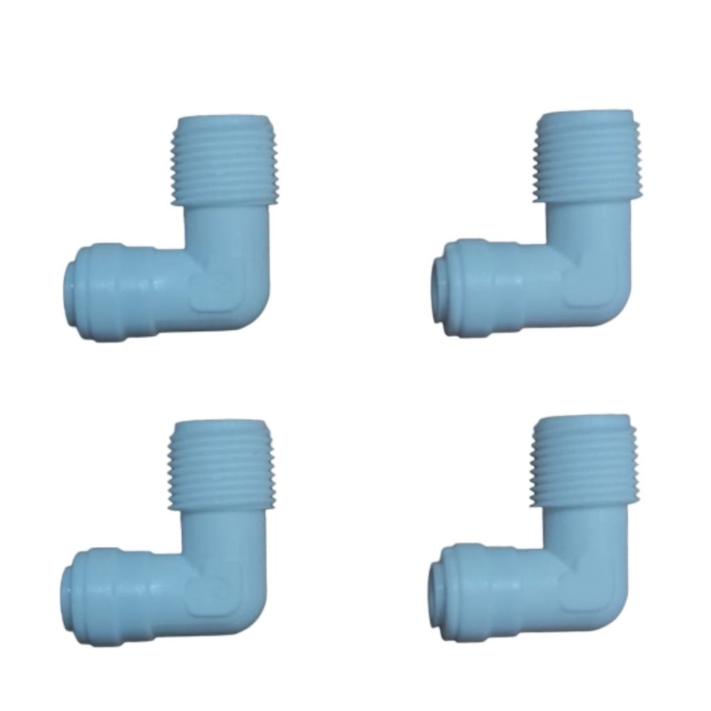 Vstec 6 Pieces RO Outer Pre Filter Elbow Connector 1/4" Size Tube(Small Size Pipe) x 1/4" Male Thread(Normal Size) - Faritha