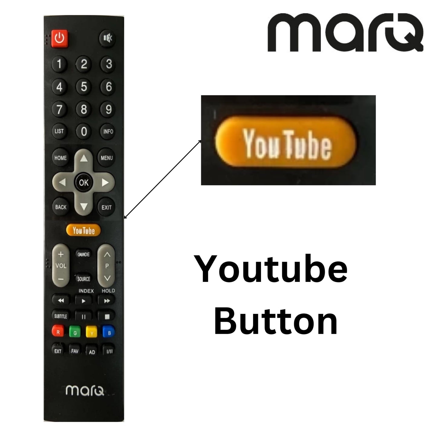 MARQ TV Remote Control with YouTube Shortcut | Buy Replacement Remote Online in India#