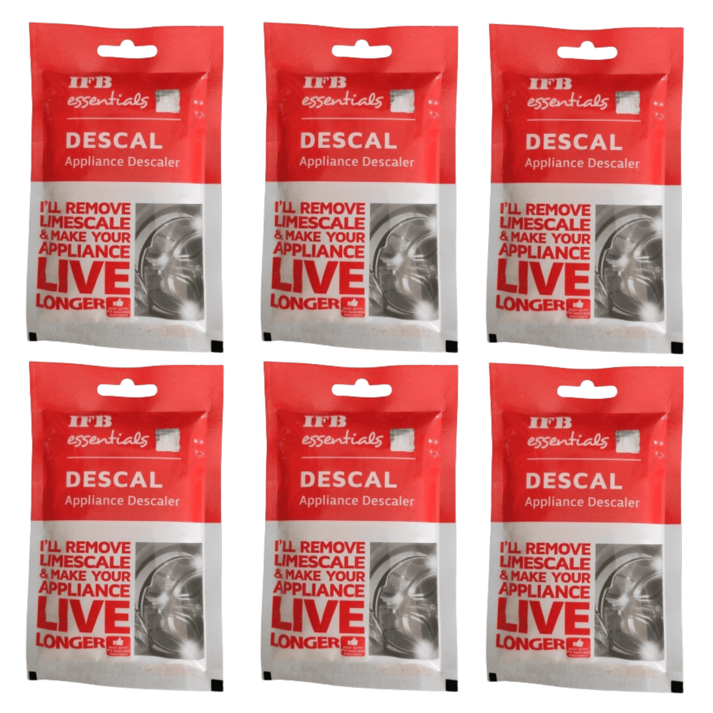 IFB Appliance Descaler β 6 Pack Set | 600g Total for Washing Machines, Dishwashers & More #
