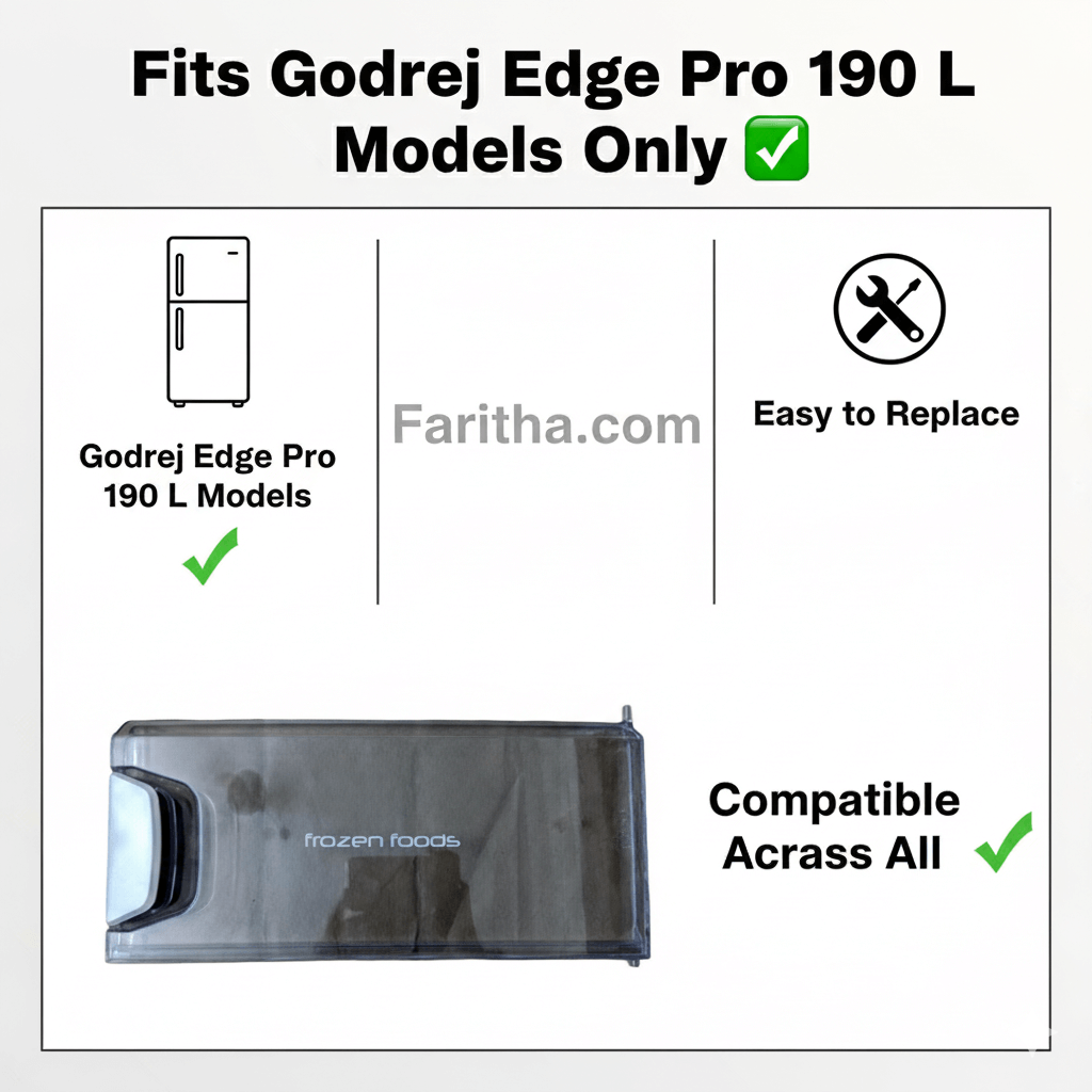 Freezer door for godrej edge pro 190 litres refrigerator (White Handle) Length 38.5 CM Breath 18 CM