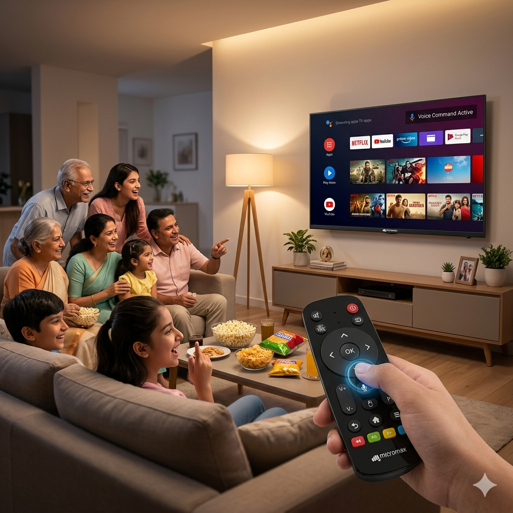 Micromax Smart LED TV Remote Control with Voice Command Multimedia Buttons India