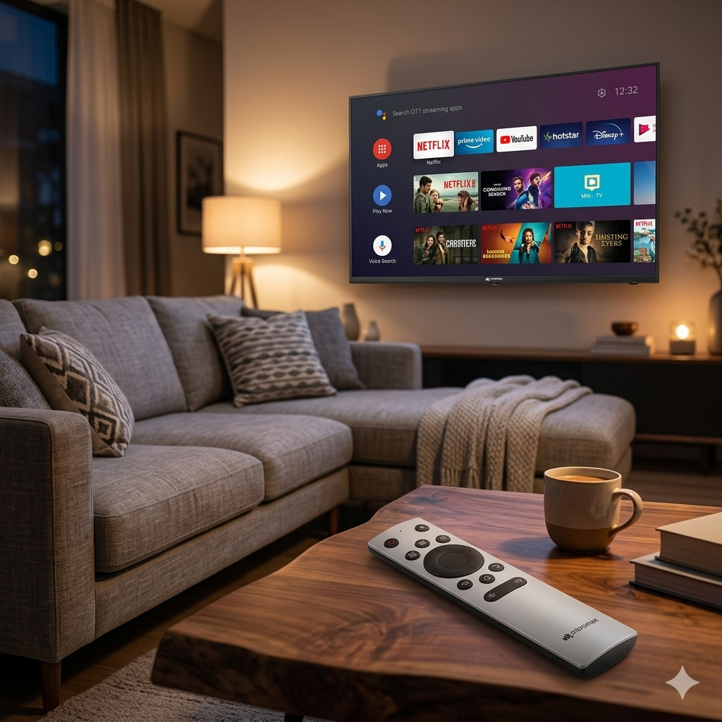 Micromax Smart LED TV Remote Control with Voice Function & Quick Access Buttons #