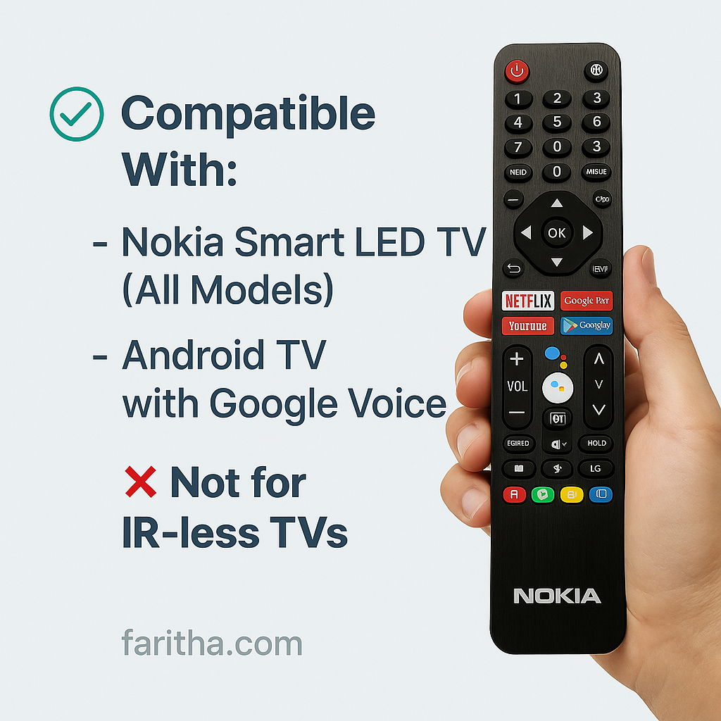Nokia Smart LED TV Remote | Voice Control & Streaming Apps (Netflix, YouTube, Prime) ##