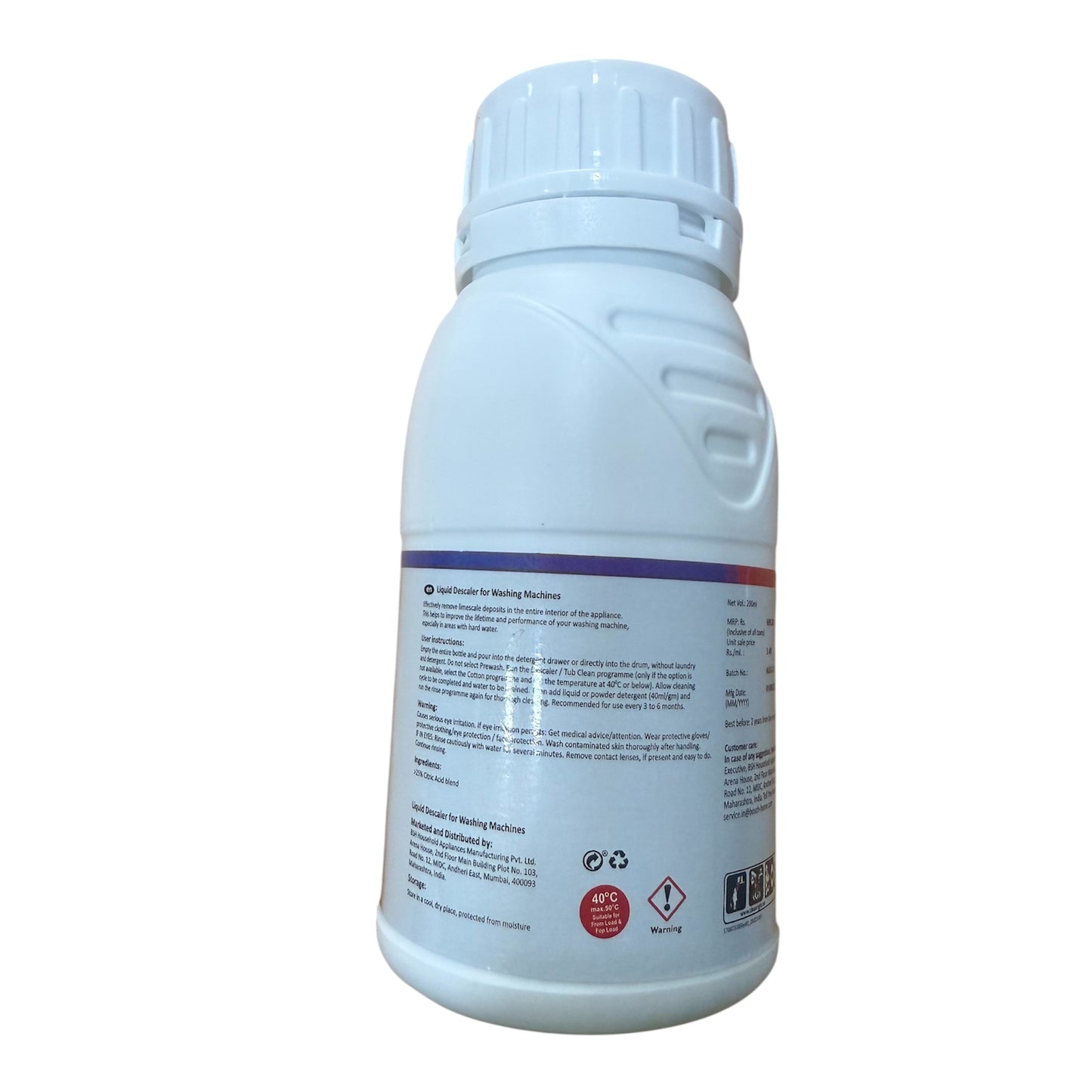 बॉश वॉशिंग मशीन डिस्केलर 200ml - शक्तिशाली लाइमस्केल और गंध हटाने वाला | अमेज़न से ₹100 कम