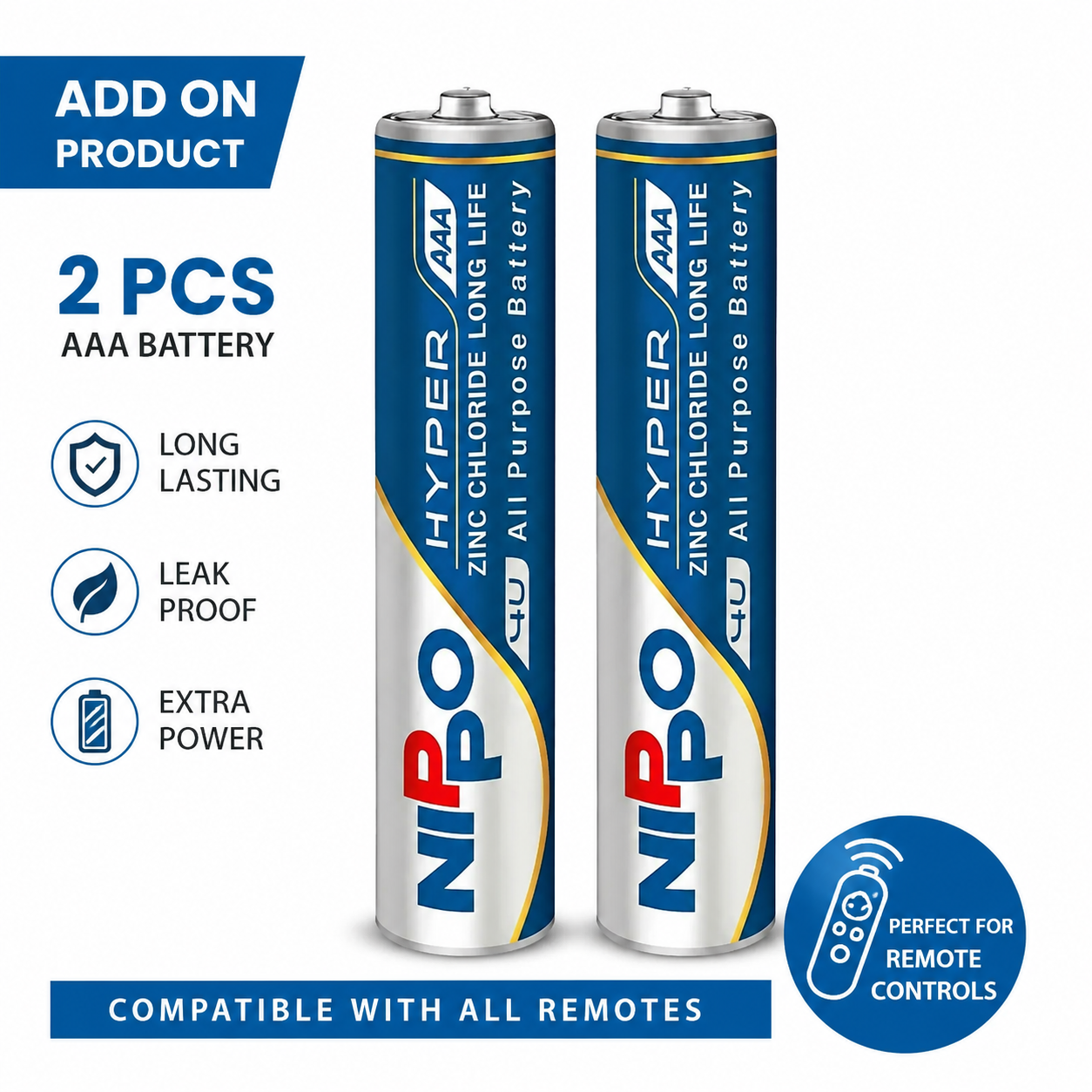 Nippo AAA Battery – 2 Pcs (Long Life)