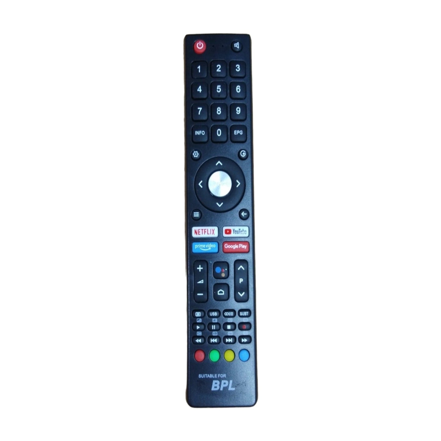 Orginal BPL smart TV Remote Control with google voice assitant Netflix and Amazon prime and YouTube and Googleplay - Faritha