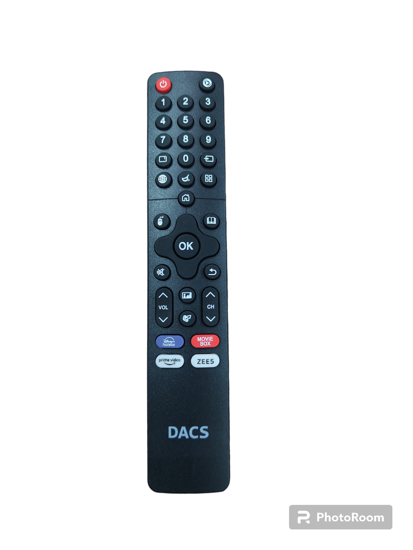 DACS Smart LED TV Remote Control with Disney+ Hotstar, ZEE5 & Prime Video Shortcut Buttons โ Compatible with Smart TVs#