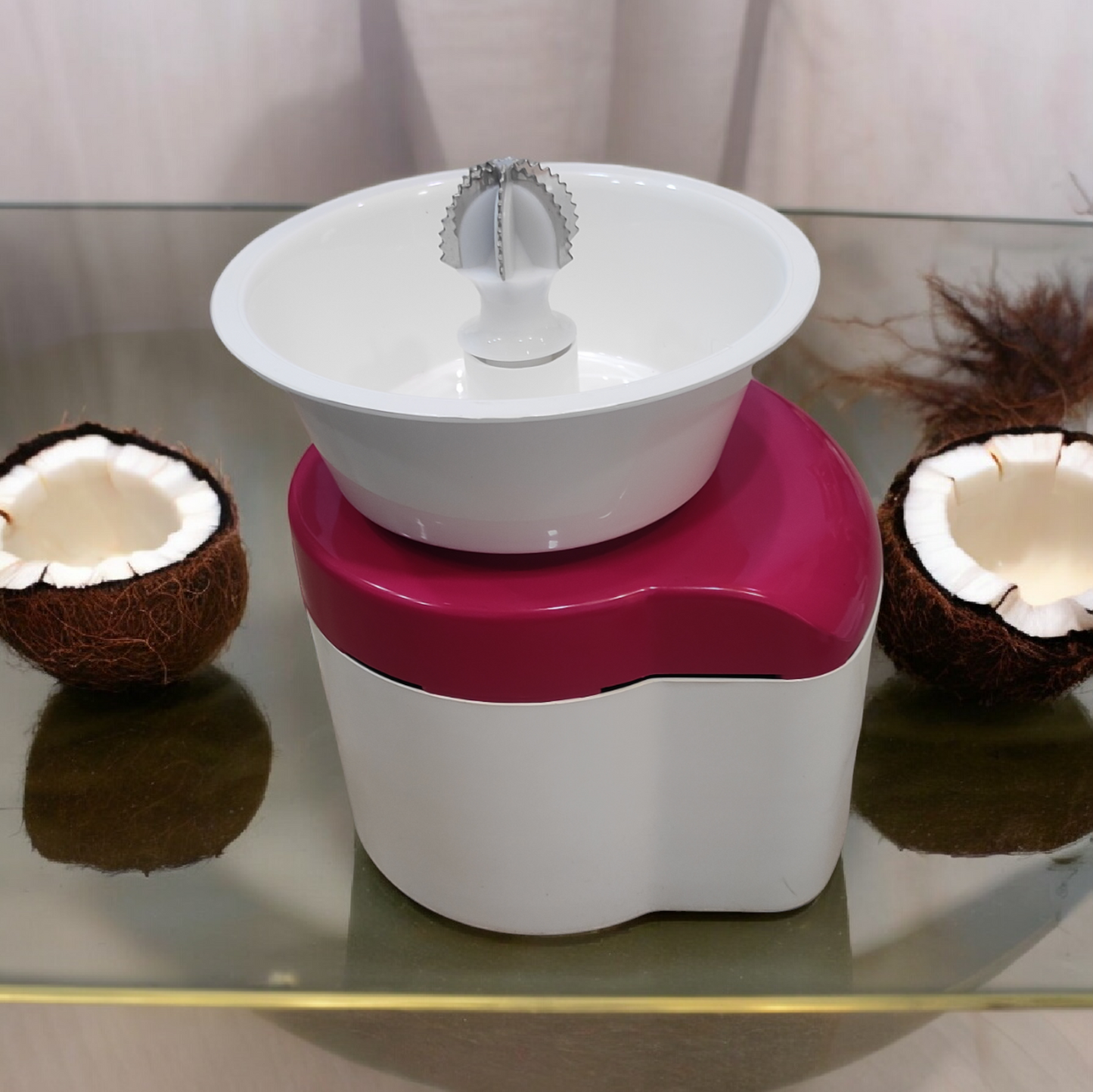 Elegant & Powerful Vijayalakshmi Electric Coconut Scraper & Citrus Juicer – Cute, Compact, Tabletop 2-in-1 Motorized Kitchen Appliance – Ideal for Bridal Trousseau or Wedding Gift#