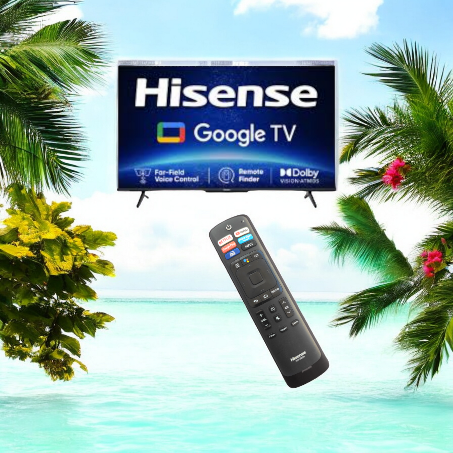 Hisense Smart TV Remote Control ERF3R69H โ Voice Control with YouTube, Google Play, Hotstar & Prime Video Buttons#