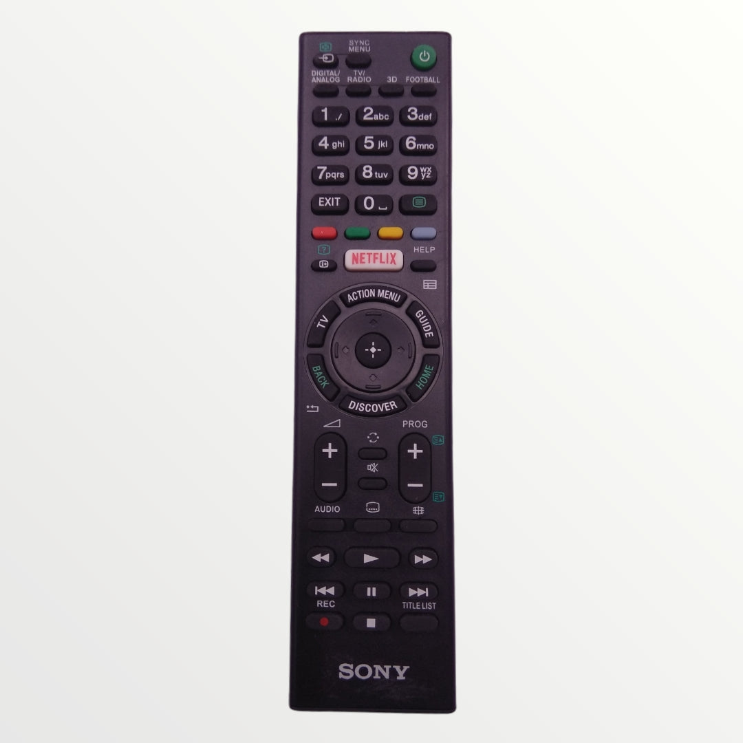 Sony remote control on a white background