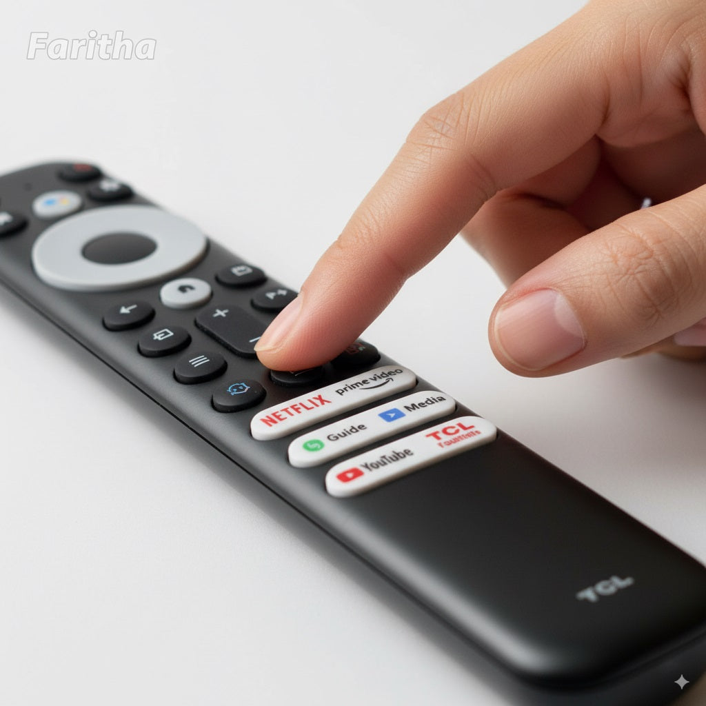 Original TCL Smart TV Remote Control with Google Voice Assistant, Netflix, Amazon Prime, YouTube & Media Buttons β Seamless Compatibility #