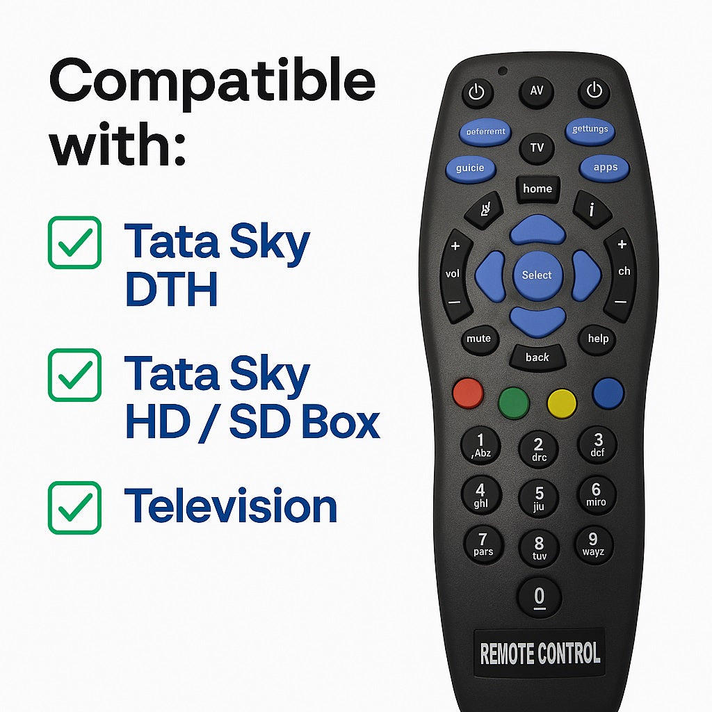TataSky Set-Top Box Remote Control β Compatible Replacement (New)