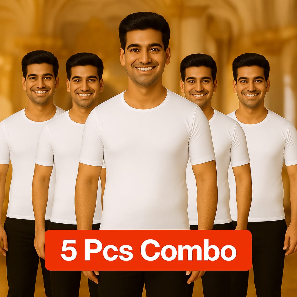 वाइकिंग हाफ स्लीव पुरुषों की बनियान - कॉम्बो (75 सेमी - 100 सेमी) | दैनिक उपयोग के लिए आरामदायक कॉटन इनरवियर #