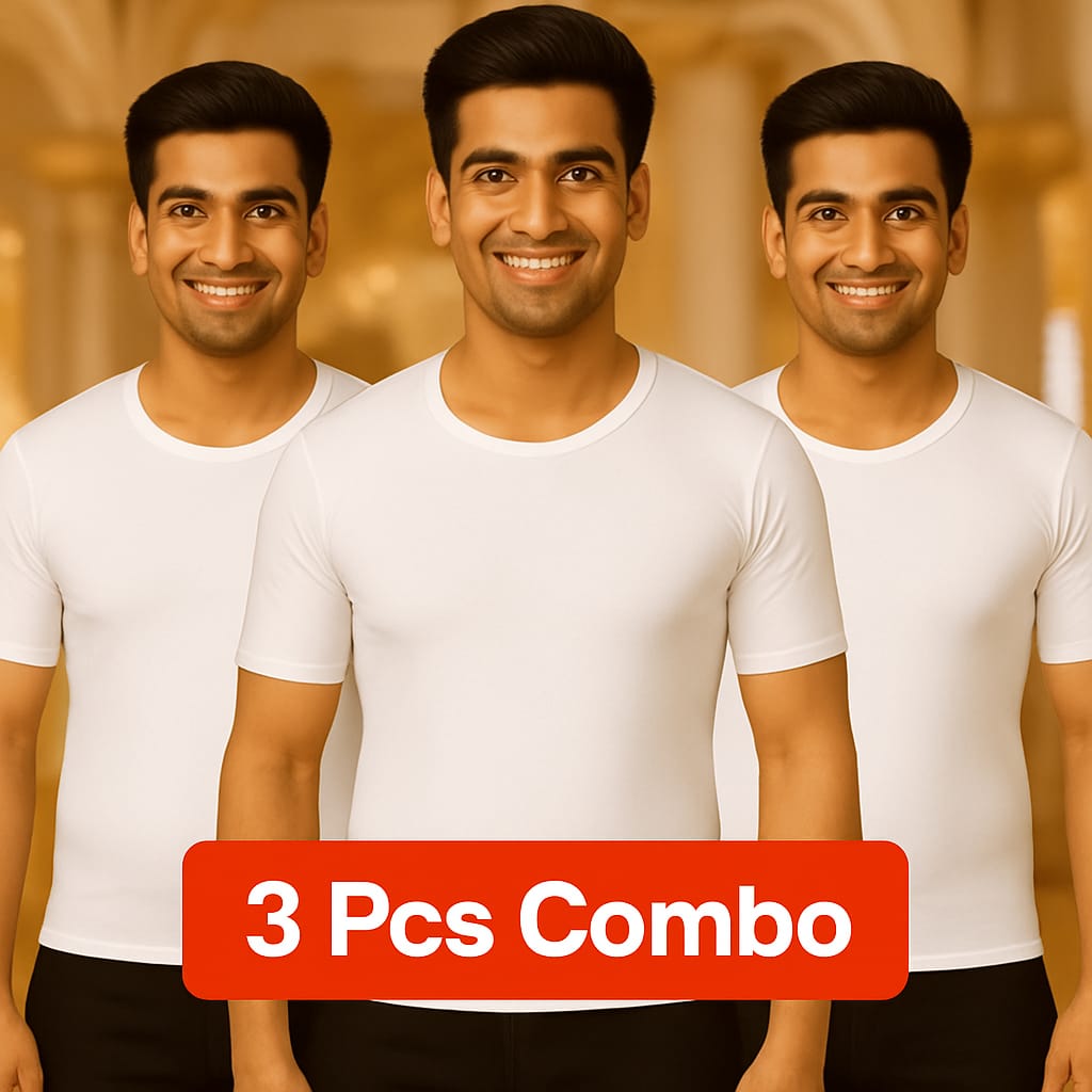 वाइकिंग हाफ स्लीव पुरुषों की बनियान - कॉम्बो (75 सेमी - 100 सेमी) | दैनिक उपयोग के लिए आरामदायक कॉटन इनरवियर #