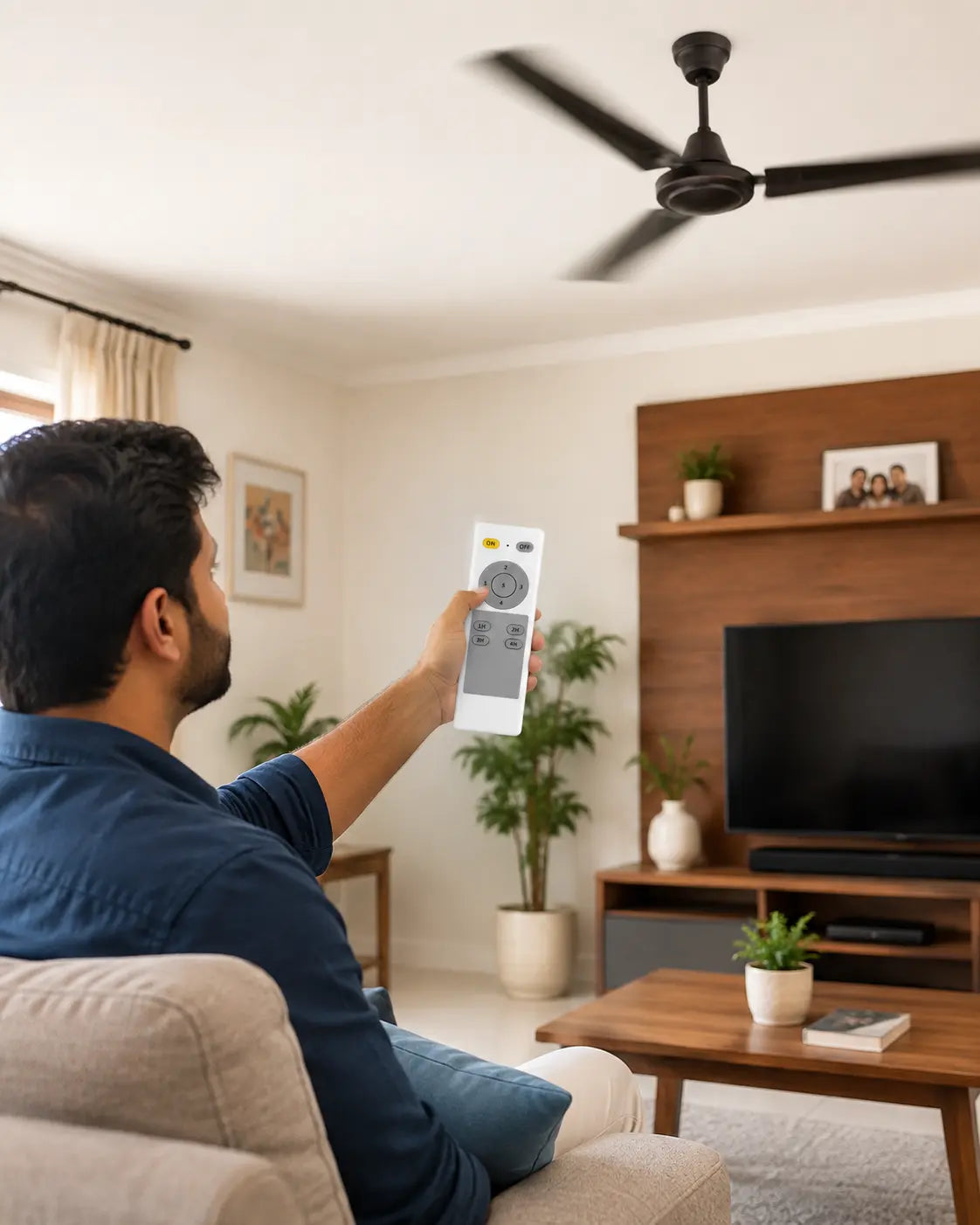 Crompton Fan Remote Control with 5 Speed Settings & 1–4 Hour Timer