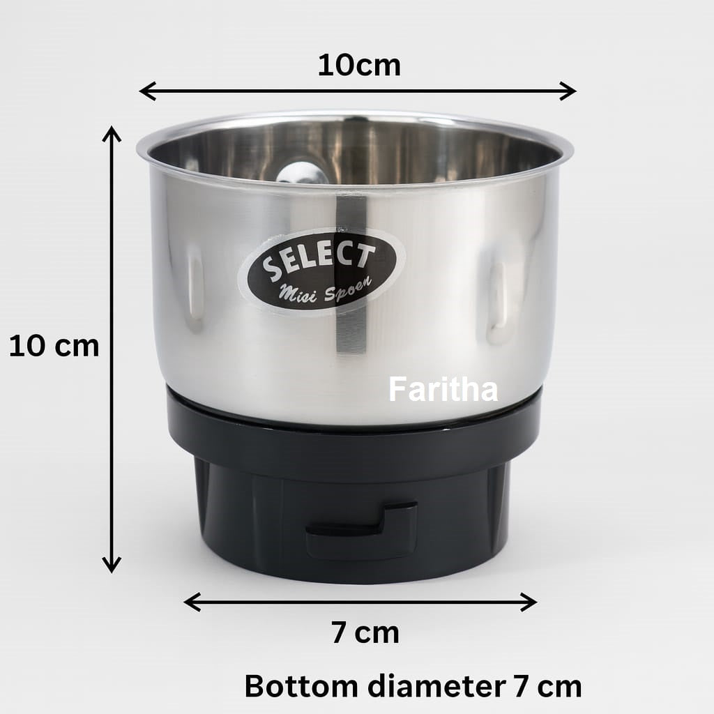 Select Stainless Steel Chutney Jar – 1 No Multipurpose Attachment for Vidiem Mixer Grinde