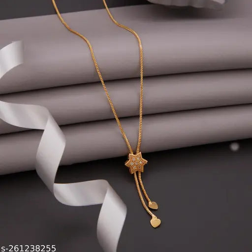 Charming Women’s Gold-Plated Necklace Set with Cubic Zirconia – Elegant & Adjustable