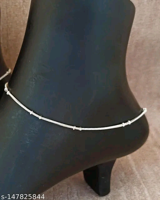 Silver payal charm chain anklets for girls Anklets & Toe Rings