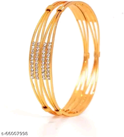 Diva Glittering Copper Bracelet & Bangle Set with American Diamonds