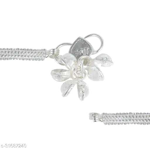 Twinkling Glittering Women’s Anklets & Toe Rings - Silver Plated Brass & copper Chain Anklet