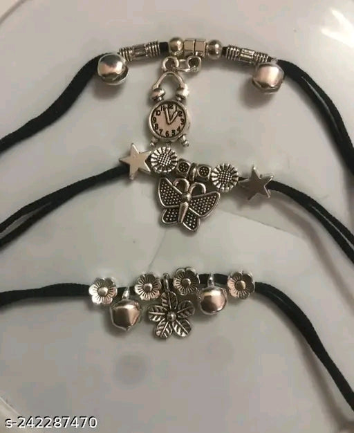 Elite Fancy Women Anklets & Toe Rings Set (3 Pcs)