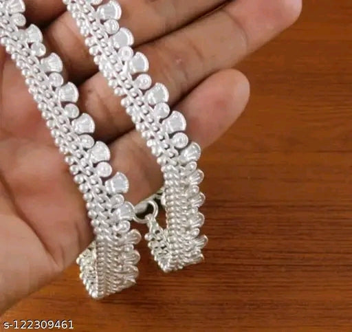 Heavy Kolhapuri Traditional Silver Plated Anklet for Women & Girls