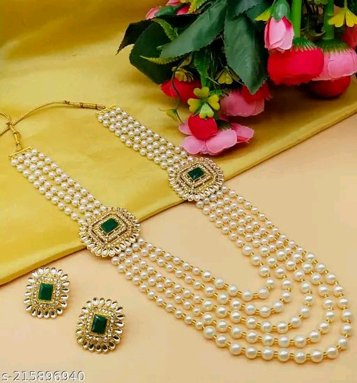 OH STONE Grand Moti Rani Haar Necklace Set – Royal Bridal Elegance