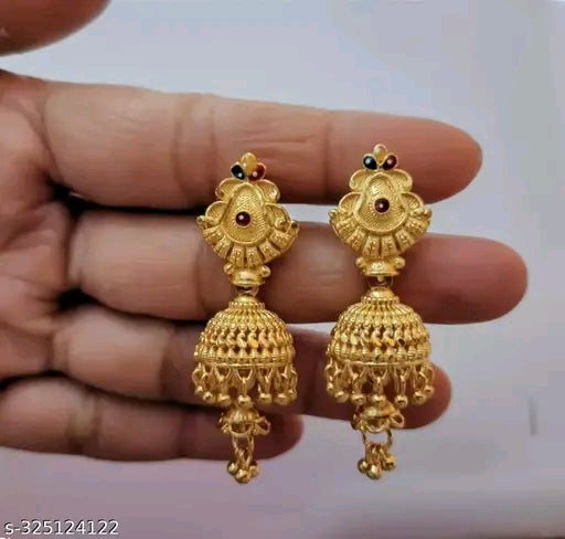 Trendy Gold Plated Alloy Jhumkas & Studs
