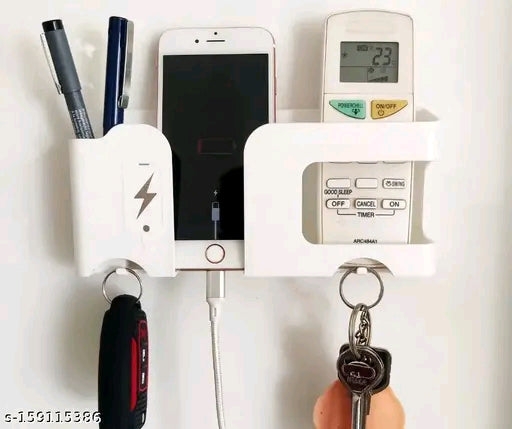 Geocarter All-in-One Wall Mount Mobile Stand Organizer - Charge, Hold Store Effortlessly!
