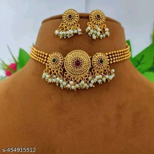 Gold Plated Traditional Choker Jewellery Set
