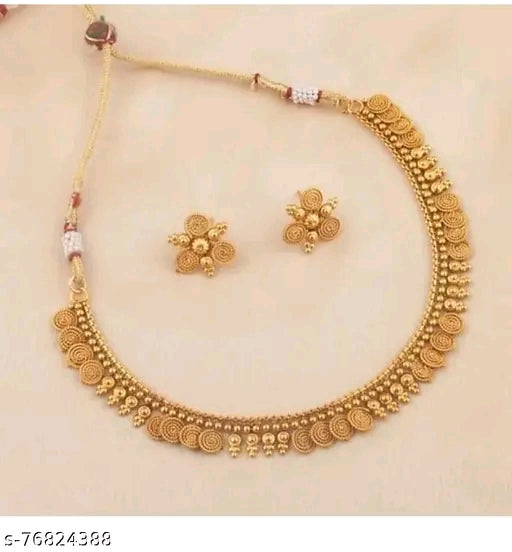 Elegant Gold-Plated Wedding Choker Set – Timeless Beauty for Every Bride