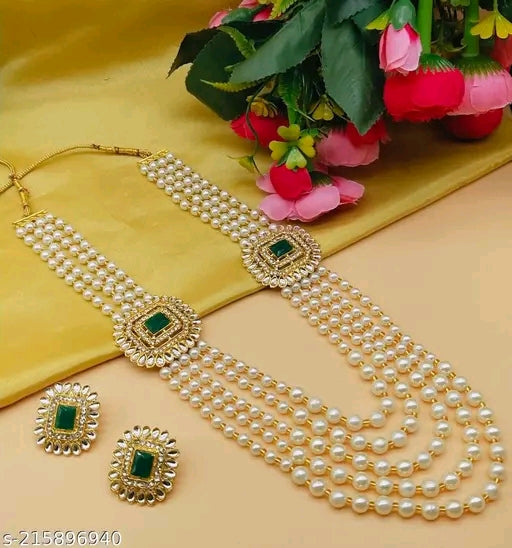 OH STONE Grand Moti Rani Haar Necklace Set โ Royal Bridal Elegance โจ
