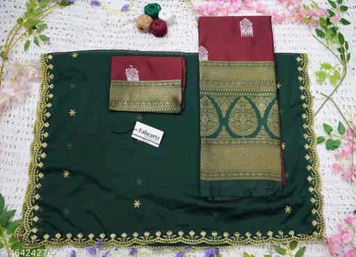 Trending South Indian Half Saree Set with Litchi Silk Lehenga & Rangoli Dupatta #