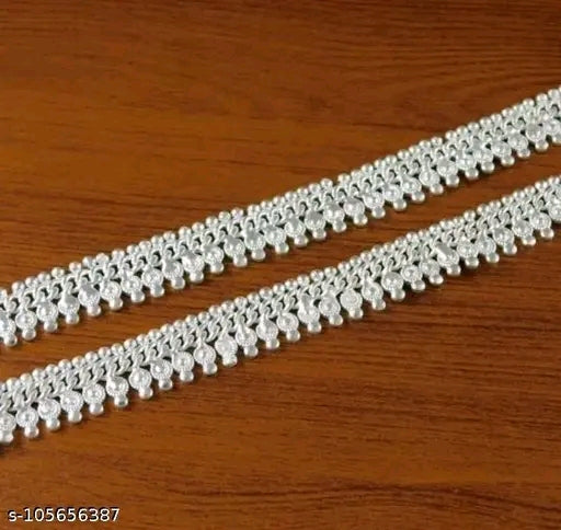 Elegant Kolapuri Silver-Plated Payal - Timeless Brass & Copper Anklet