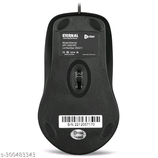 Enter Eternal Wired Optical Mouse – Smooth Precision, Sleek Design (Black)