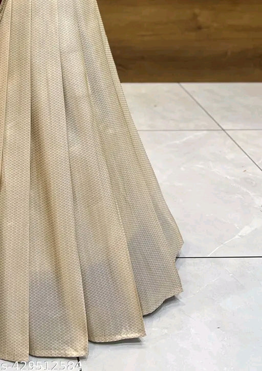 Soft Silk South Indian Half Saree with Embroidery Blouse & Rangoli Dupatta#