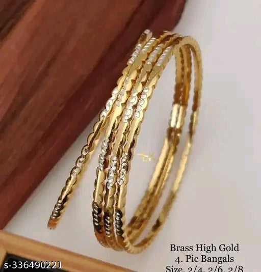 Twinkling Fancy Bracelet & Bangles – Elegant Gold Plated Brass Bangles