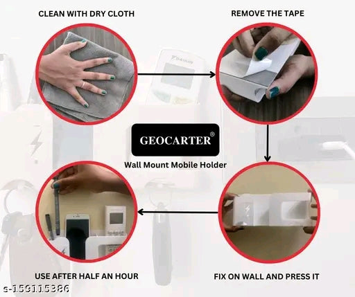 Geocarter All-in-One Wall Mount Mobile Stand Organizer - Charge, Hold Store Effortlessly!