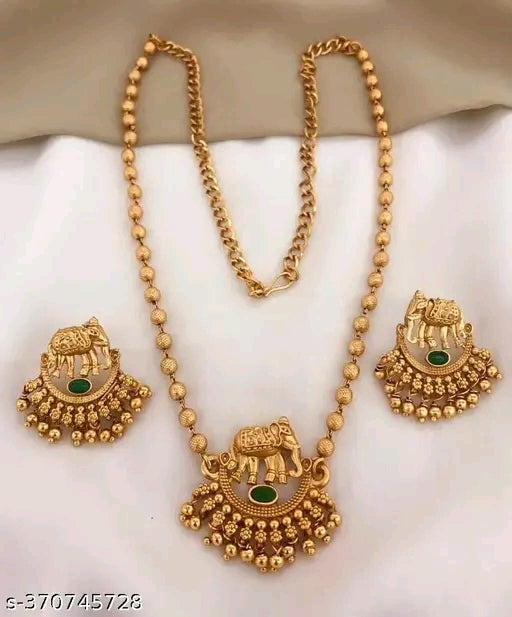 ✨Princess Colorful Gold-Plated Jewellery Set – Necklace & Earrings with Adjustable Sizing ✨