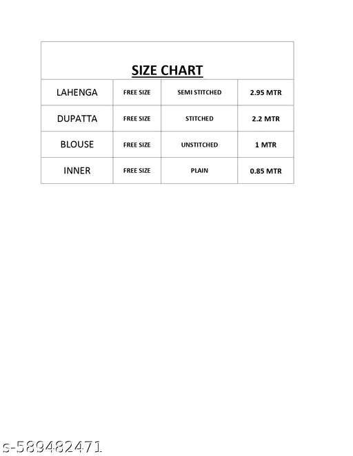 Silk Embroidered Semi-Stitched Lehenga with Unstitched Blouse & Dupatta #