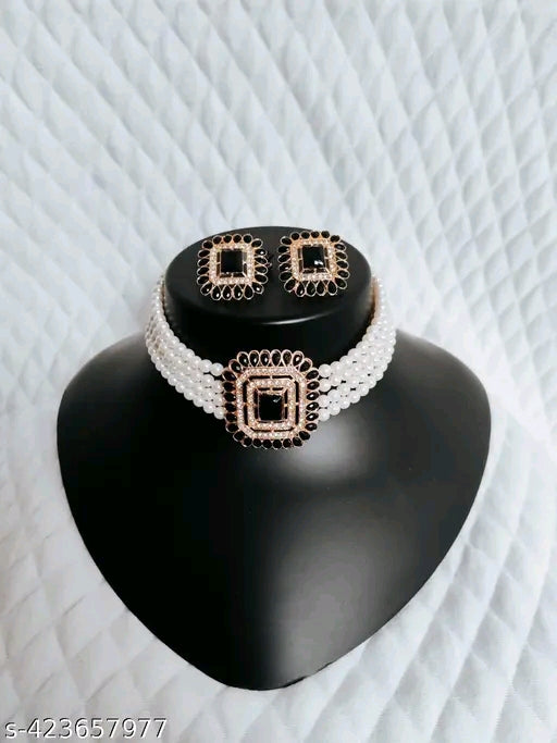 Elegant Gold-Plated Choker & Earrings Set | Feminine Grace & Timeless Beauty