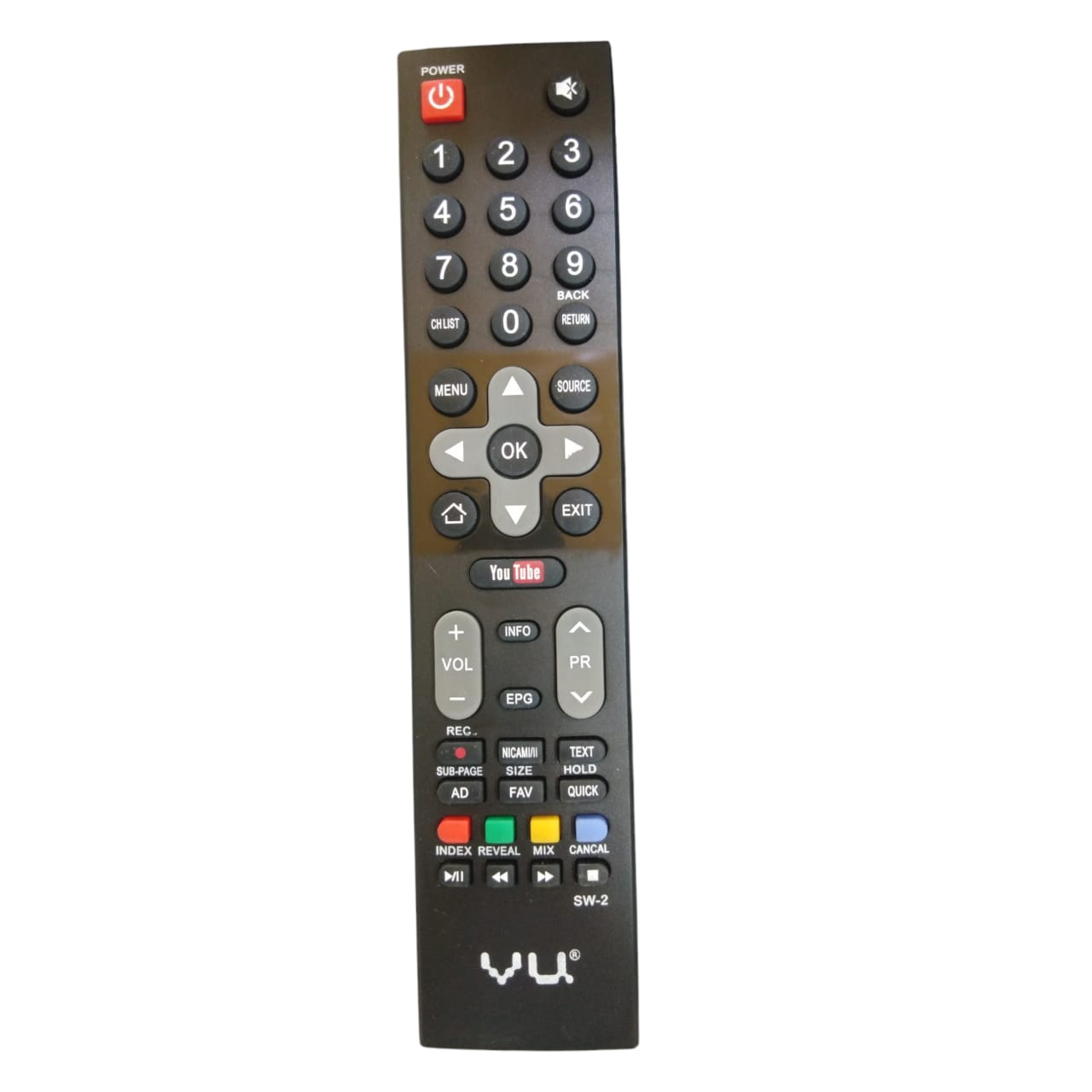 VU LED TV Remote Control SW-2 – Compatible with VU Smart & Non-Smart TVs, YouTube Button