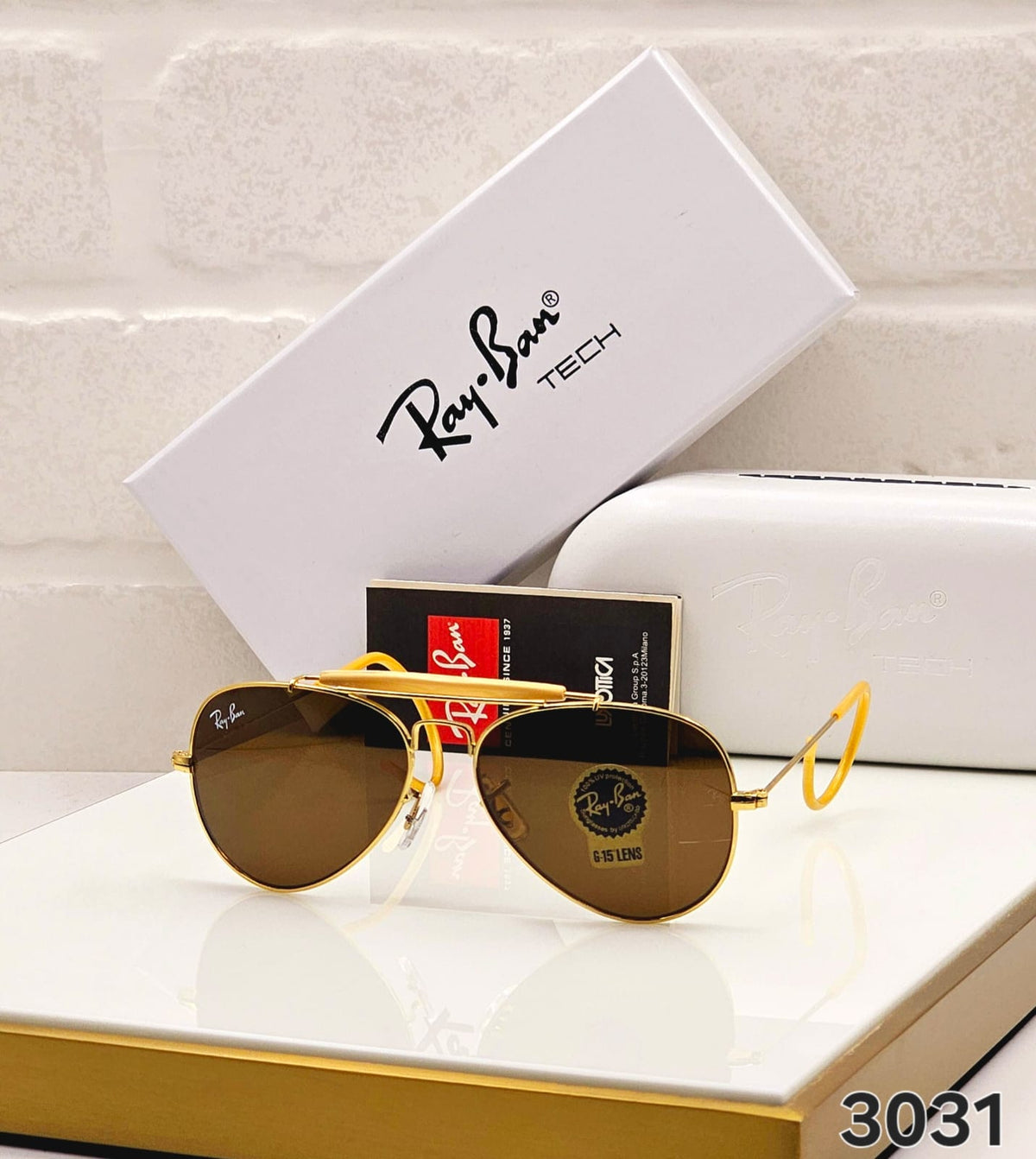Premium Gold Aviator Sunglasses for Men & Women – UV Protected Metal Frame