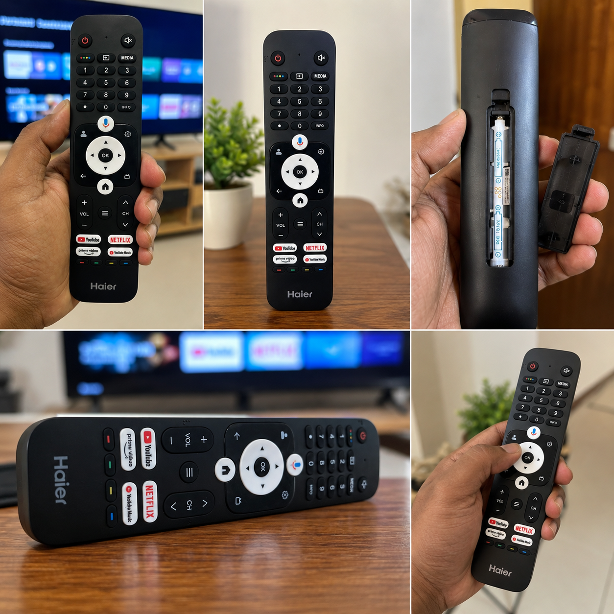 Haier Smart Voice TV Remote Control with Netflix, YouTube & Prime Video Shortcut Buttons