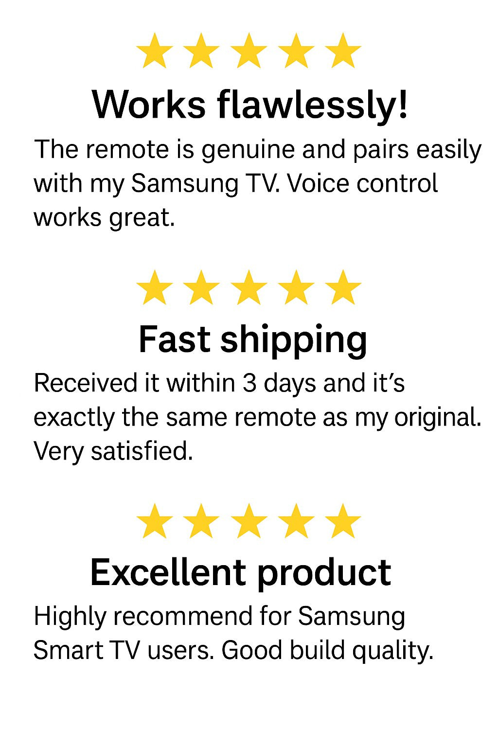 5-star customer reviews for Samsung Smart TV remote – trusted by happy buyers across India